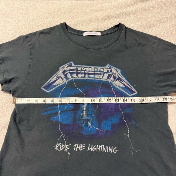 Daydreamer Metallica "Ride the Lightning" Graphic T-shirt Black Blue Tee - Picture 10 of 15